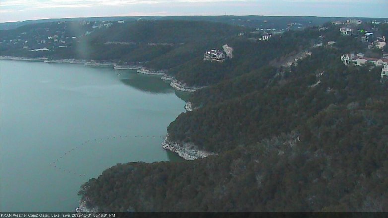 Lake Travis webcam, December 31, 2019 5:45 PM CT
