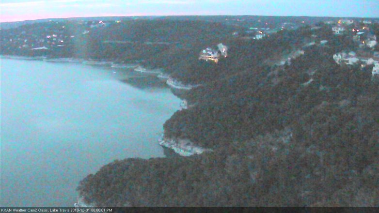 Lake Travis webcam, December 31, 2019 6:00 PM CT