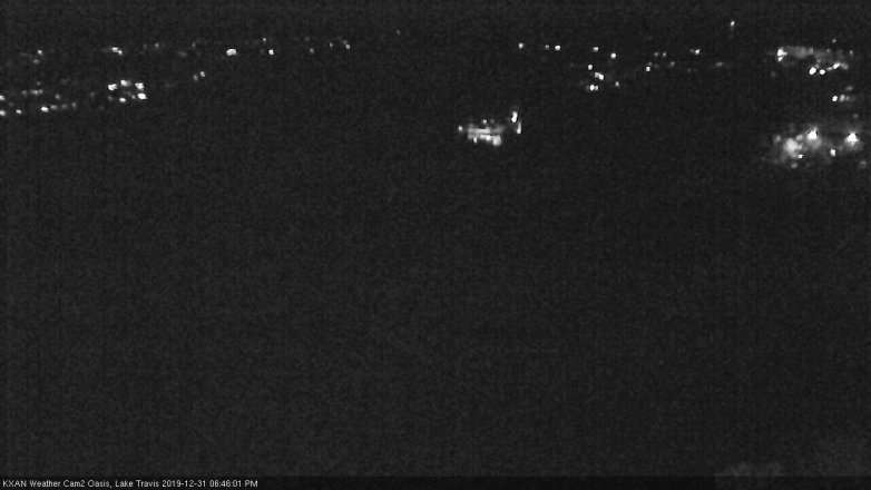 Lake Travis webcam, December 31, 2019 6:45 PM CT