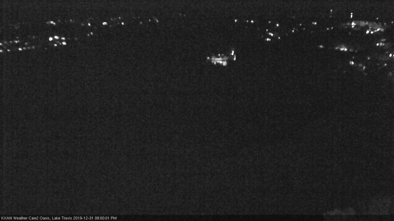 Lake Travis webcam, December 31, 2019 8:00 PM CT
