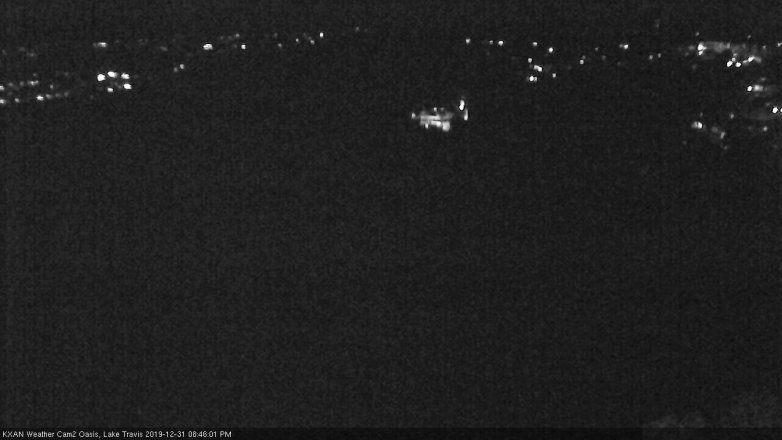 Lake Travis webcam, December 31, 2019 8:45 PM CT