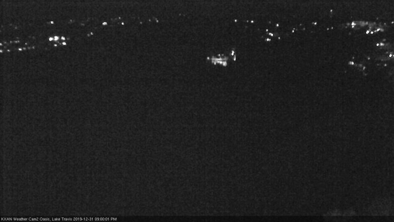 Lake Travis webcam, December 31, 2019 9:00 PM CT