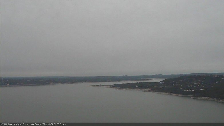 Lake Travis webcam, January 1, 2020 9:00 AM CT