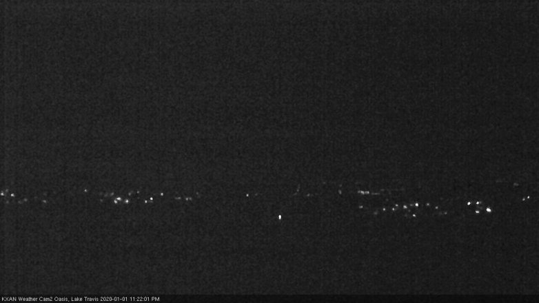 Lake Travis webcam, January 1, 2020 11:25 PM CT