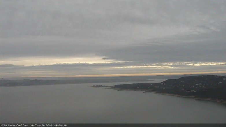 Lake Travis webcam, January 2, 2020 9:00 AM CT
