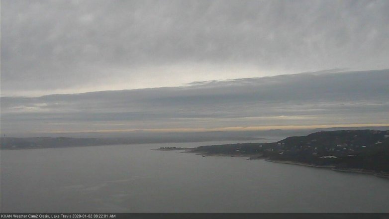 Lake Travis webcam, January 2, 2020 9:25 AM CT