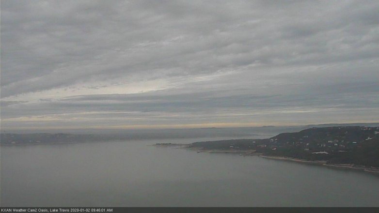 Lake Travis webcam, January 2, 2020 9:45 AM CT