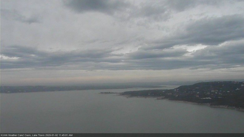 Lake Travis webcam, January 2, 2020 11:45 AM CT