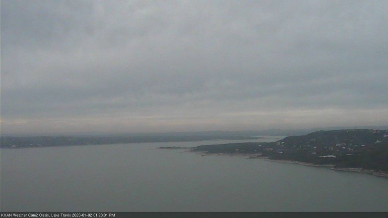 Lake Travis webcam, January 2, 2020 1:25 PM CT
