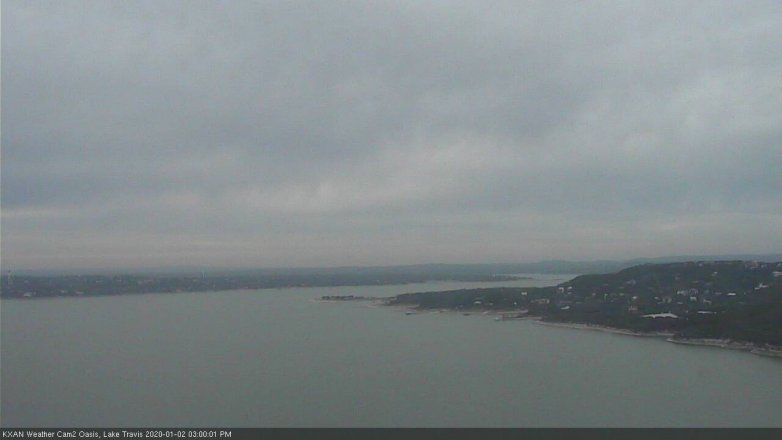 Lake Travis webcam, January 2, 2020 3:00 PM CT