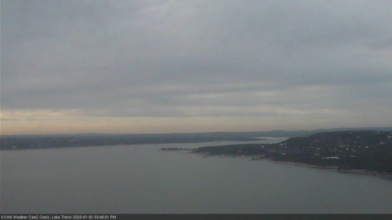 Lake Travis webcam, January 2, 2020 3:45 PM CT