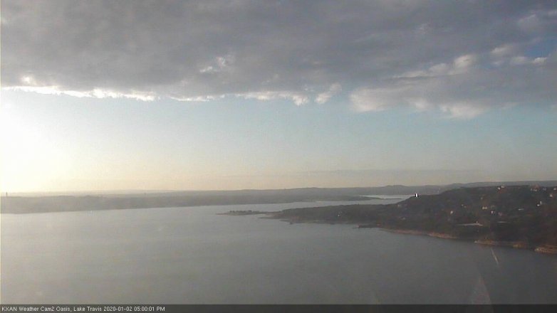Lake Travis webcam, January 2, 2020 5:00 PM CT