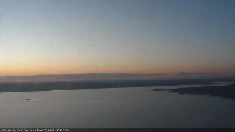 Lake Travis webcam, January 2, 2020 5:45 PM CT