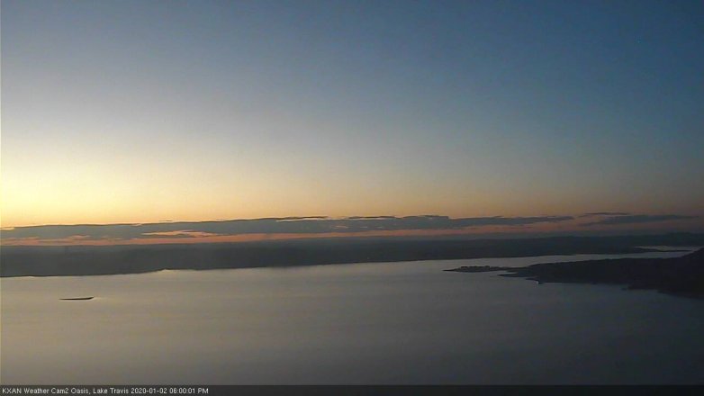 Lake Travis webcam, January 2, 2020 6:00 PM CT