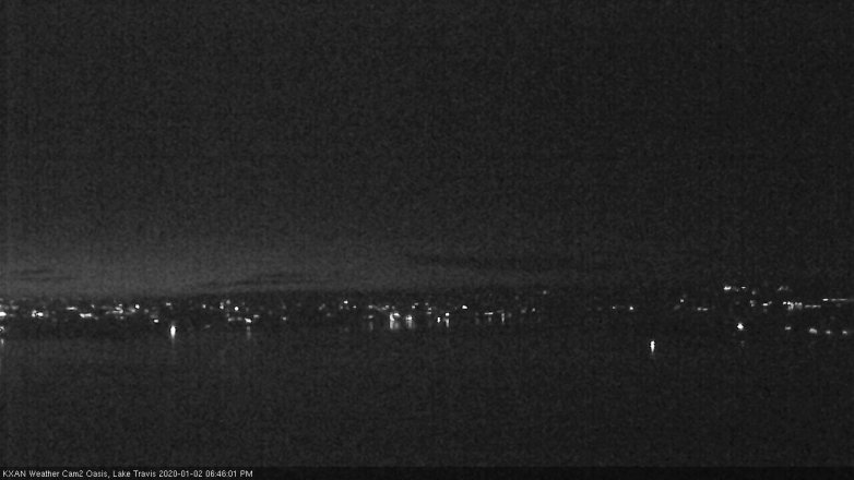 Lake Travis webcam, January 2, 2020 6:45 PM CT