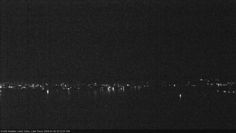 Lake Travis webcam, January 2, 2020 7:25 PM CT