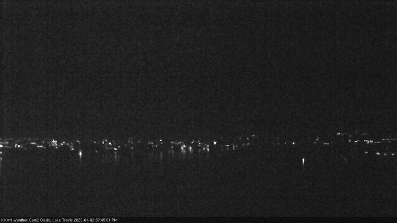 Lake Travis webcam, January 2, 2020 7:45 PM CT