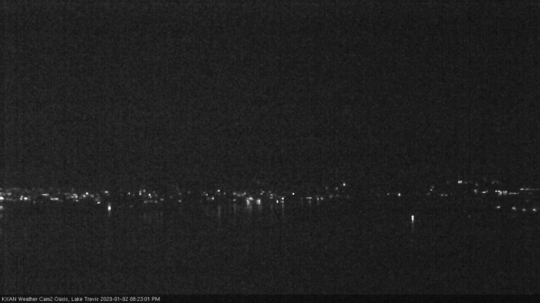 Lake Travis webcam, January 2, 2020 8:25 PM CT
