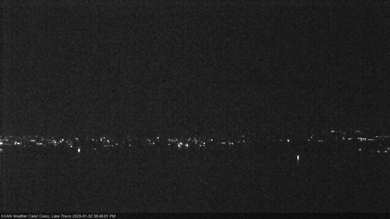 Lake Travis webcam, January 2, 2020 8:45 PM CT