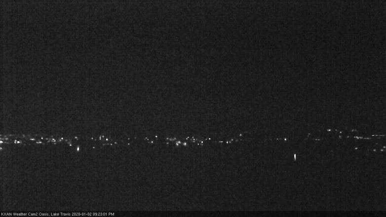 Lake Travis webcam, January 2, 2020 9:25 PM CT