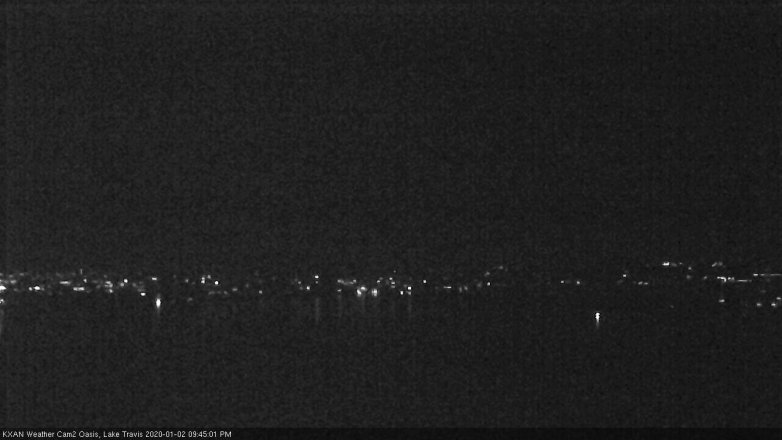 Lake Travis webcam, January 2, 2020 9:45 PM CT