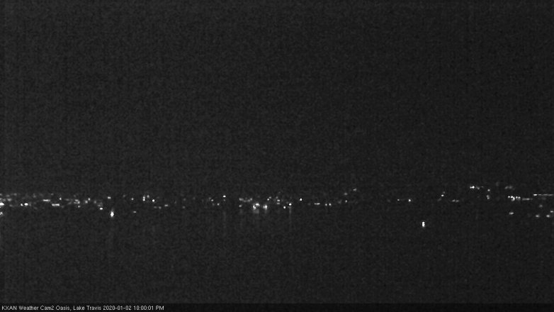 Lake Travis webcam, January 2, 2020 10:00 PM CT