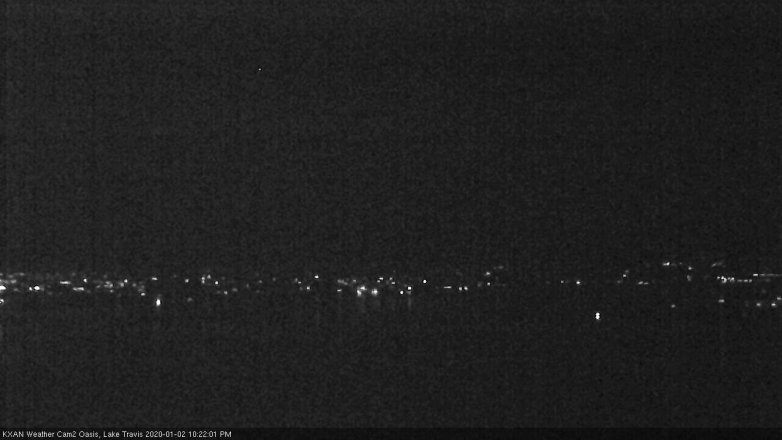 Lake Travis webcam, January 2, 2020 10:25 PM CT