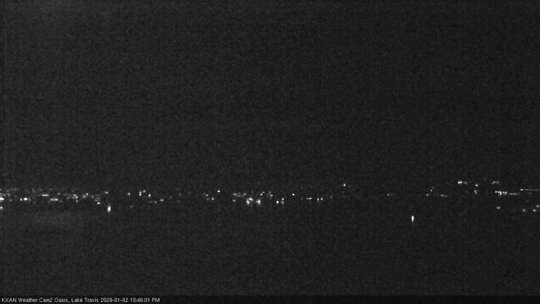 Lake Travis webcam, January 2, 2020 10:45 PM CT