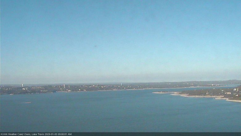 Lake Travis webcam, January 3, 2020 9:00 AM CT