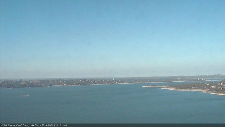 Lake Travis webcam, January 3, 2020 9:25 AM CT
