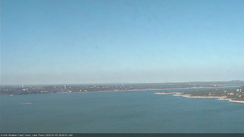 Lake Travis webcam, January 3, 2020 9:45 AM CT