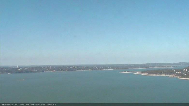 Lake Travis webcam, January 3, 2020 10:45 AM CT