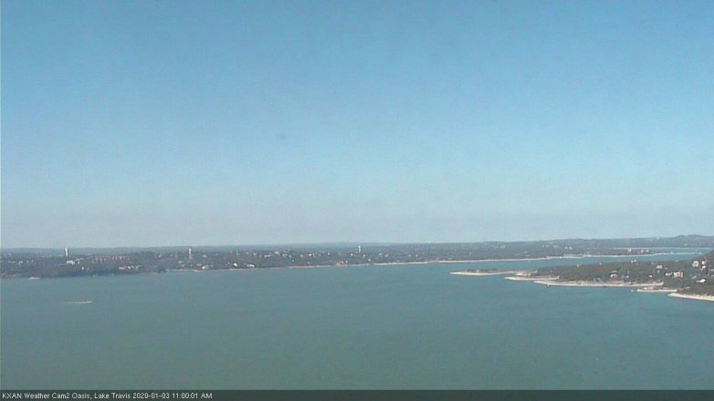 Lake Travis webcam, January 3, 2020 11:00 AM CT