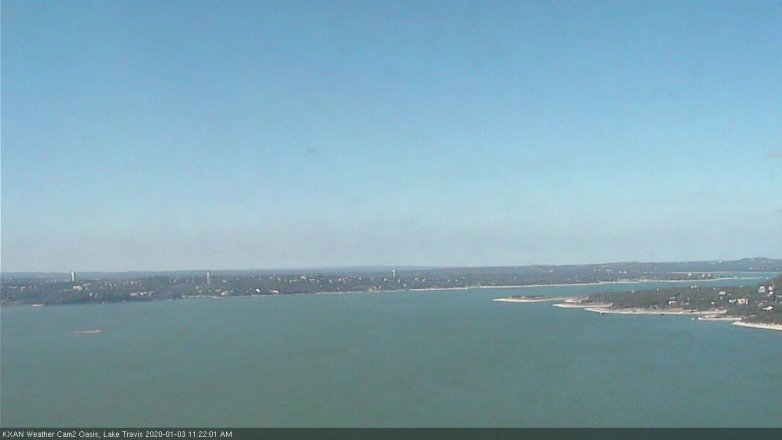 Lake Travis webcam, January 3, 2020 11:25 AM CT