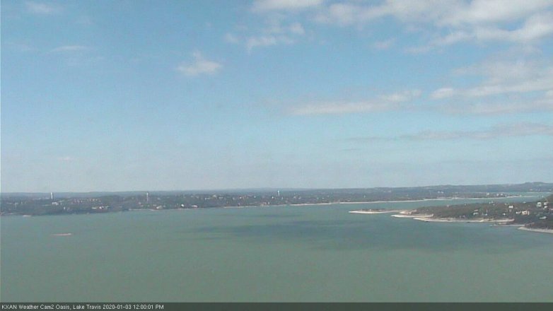 Lake Travis webcam, January 3, 2020 12:00 PM CT