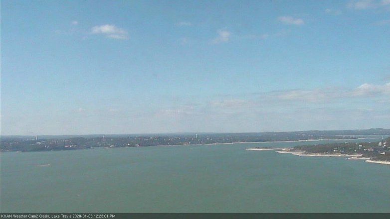 Lake Travis webcam, January 3, 2020 12:25 PM CT