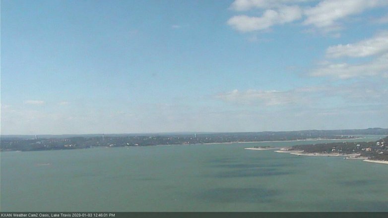 Lake Travis webcam, January 3, 2020 12:45 PM CT