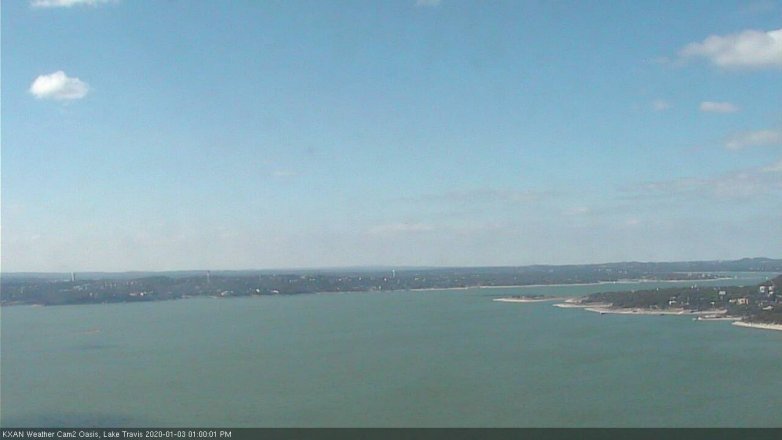 Lake Travis webcam, January 3, 2020 1:00 PM CT