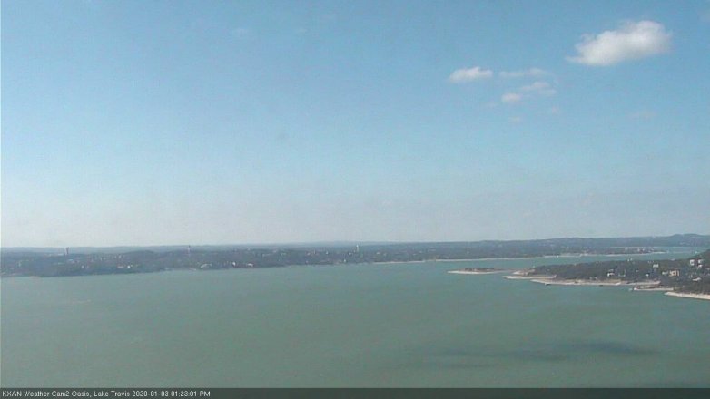 Lake Travis webcam, January 3, 2020 1:25 PM CT