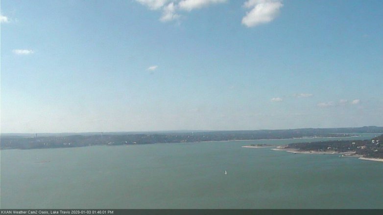 Lake Travis webcam, January 3, 2020 1:45 PM CT