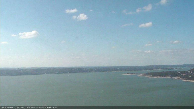 Lake Travis webcam, January 3, 2020 2:00 PM CT