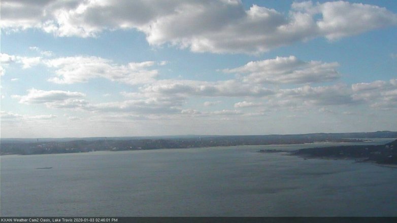 Lake Travis webcam, January 3, 2020 2:45 PM CT