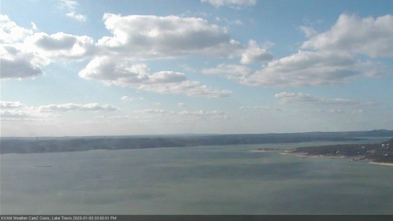 Lake Travis webcam, January 3, 2020 3:00 PM CT