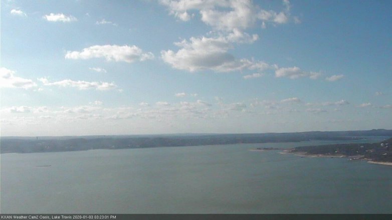 Lake Travis webcam, January 3, 2020 3:25 PM CT