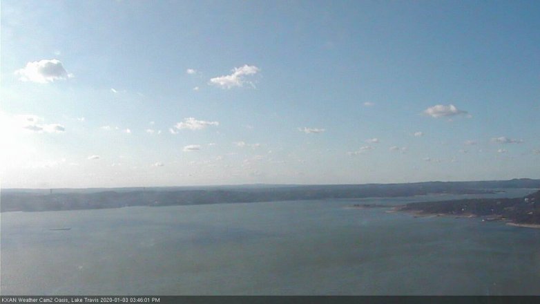 Lake Travis webcam, January 3, 2020 3:45 PM CT