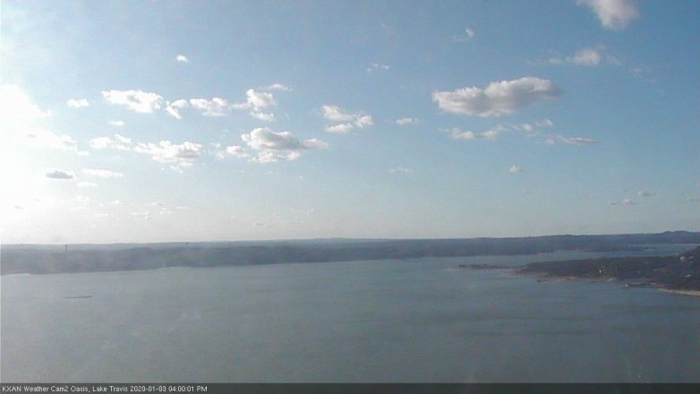 Lake Travis webcam, January 3, 2020 4:00 PM CT