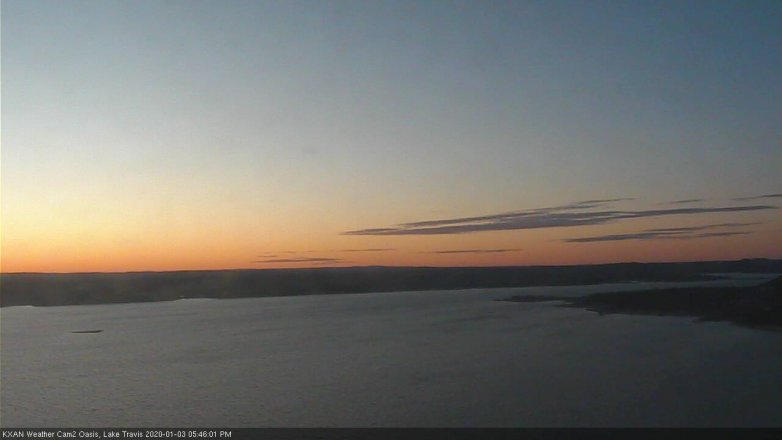 Lake Travis webcam, January 3, 2020 5:45 PM CT