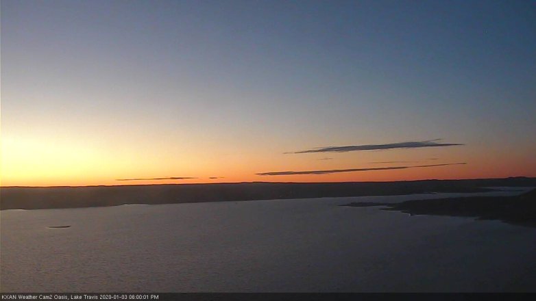 Lake Travis webcam, January 3, 2020 6:00 PM CT