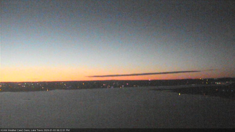 Lake Travis webcam, January 3, 2020 6:25 PM CT