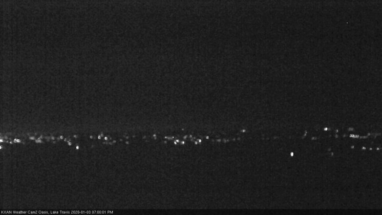 Lake Travis webcam, January 3, 2020 7:00 PM CT